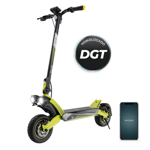 Cecotec Bongo V55 2x2 Connected Patinete eléctrico con APP. Con una potencia combinada de 1600 W doble suspensión autonomía de hasta 55 km Cumple con la normativa española de circulación Patinete eléctrico con APP