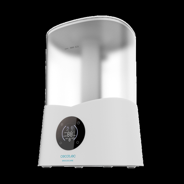 Cecotec BreezeCare 2600 Light Smart. Humidificador Con Temporizador 25 W 260 Ml/h 3 Velocidades Capacidad 3 2 Litros Mando A Distancia Cobertura 40 M2 Humidificador De Agua De 260 Ml/h