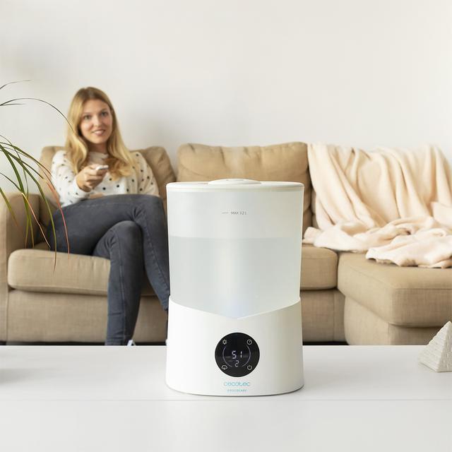 Cecotec BreezeCare 2600 Light Smart. Humidificador Con Temporizador 25 W 260 Ml/h 3 Velocidades Capacidad 3 2 Litros Mando A Distancia Cobertura 40 M2 Humidificador De Agua De 260 Ml/h