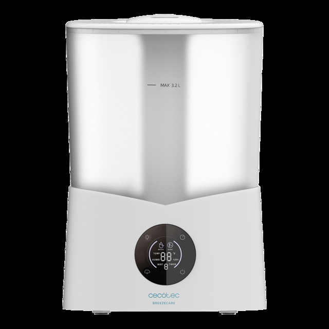 Cecotec BreezeCare 2600 Light Smart. Humidificador con Temporizador 25 W 260 ml/h 3 Velocidades Capacidad 3 2 Litros Mando a Distancia Cobertura 40 m2 Humidificador de agua de 260 ml/h