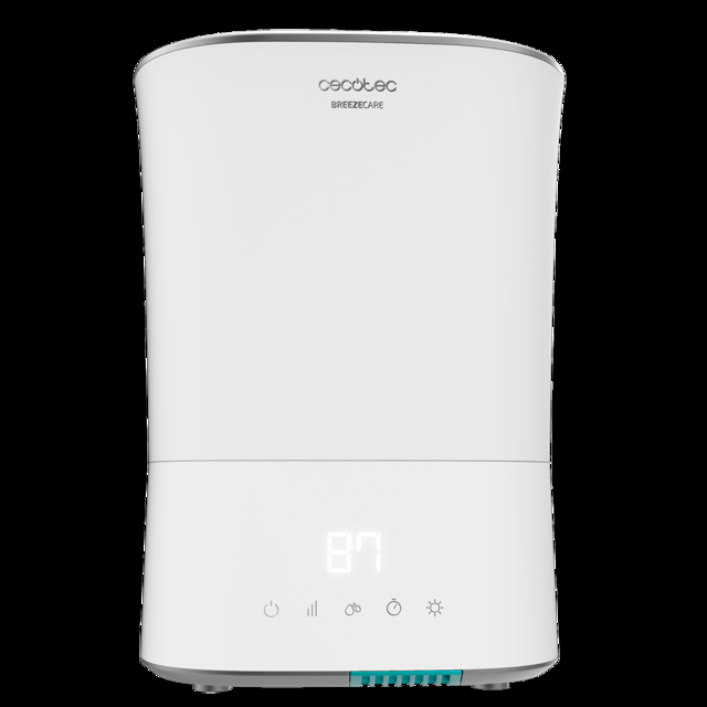Cecotec BreezeCare 3500 Warm. Humidificador Con Depósito 5 5 Litros Humidificación 400 Ml/h Filtro Cerámico Cobertura Hasta 35 M2 Autonomía Hasta 22h 3 Velocidades Temporizador Humidificador De Agua De 400 Ml/h