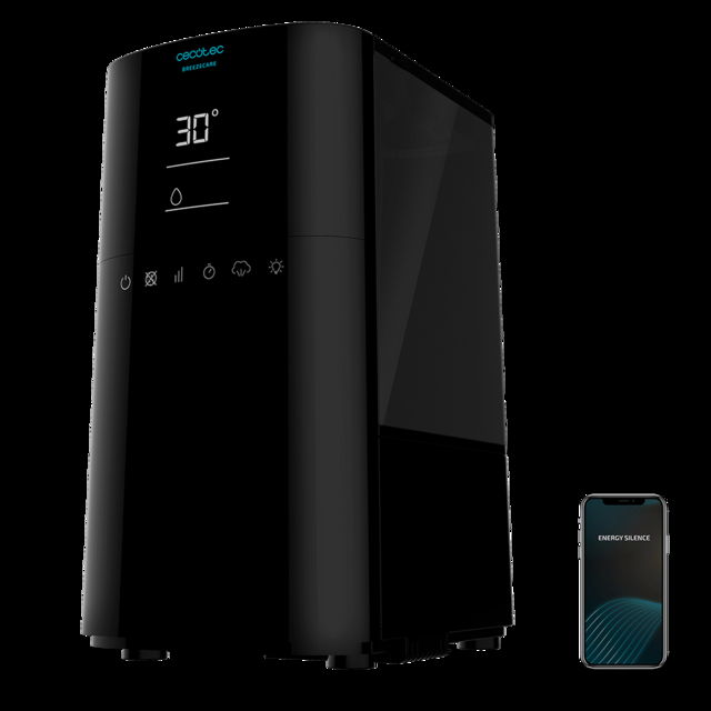 Cecotec BreezeCare 4000 Connected. Humidificador Con Depósito De 6 Litros Humidificación 400 Ml/h Control Por Wi-fi Y Táctil Función Plasma Cobertura Hasta 40 M2 Humidificador De Agua De 400 Ml/h Con Control Por WiFi