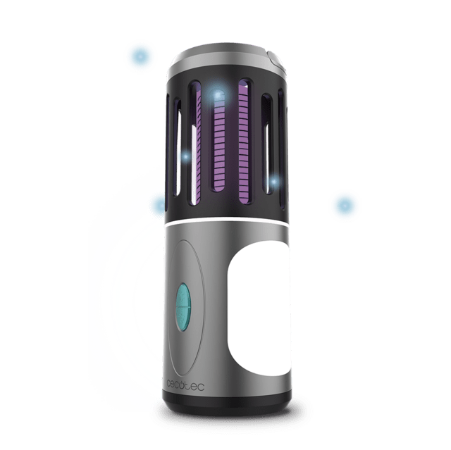 Cecotec ByeFly 3000 Go Matamoscas eléctrico y anti mosquitos portátil con batería de 1800 mAh waterproof luz lateral y linterna trasera. Incluye gancho para colgar. Matamoscas eléctrico / Lámpara anti mosquitos