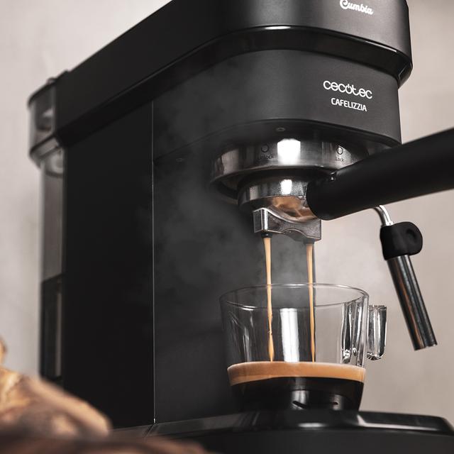Cecotec Cafelizzia 790 Black Para Espressos Y Cappuccino. Cafetera Espresso Con Sistema De Rápido Calentamiento 20 Bares Modo Auto Para 1 Y 2 Cafés Vaporizador Orientable Depósito 1 2 Litros Cafetera Espresso  