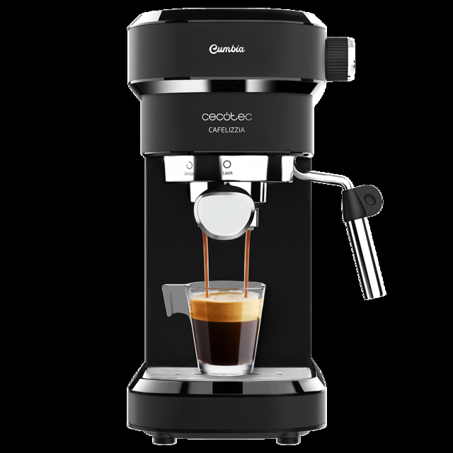Cecotec Cafelizzia 790 Black para espressos y Cappuccino. Cafetera Espresso con Sistema de rápido Calentamiento 20 Bares Modo Auto para 1 y 2 cafés vaporizador orientable depósito 1 2 litros Cafetera espresso  