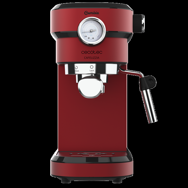 Cecotec Cafelizzia 790 Shiny Pro. Cafetera Express Con Manómetro Y Brazo Con Doble Salida Y Dos Filtros 20bares De Presión Depósito Extraíble De 1 2L 1350W Rojo Cafetera Espresso  