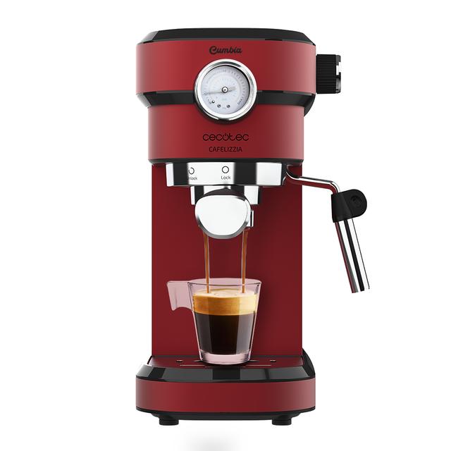 Cecotec Cafelizzia 790 Shiny Pro M Cafetera Express con Manómetro y Brazo con Doble Salida y Dos filtros 20bares de Presión Depósito extraíble de 1 2L 1350W Rojo Cafetera espresso  