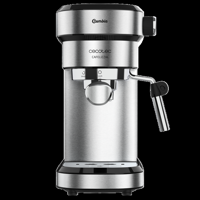 Cecotec Cafelizzia 790 Steel Cafetera Express Para Espressos Y Cappuccinos Brazo Portafiltros Con Doble Salida Y Dos Filtros 20 Bares De Presión Depósito Extraíble De 1 2L 1350W Acero Cafetera Espresso  