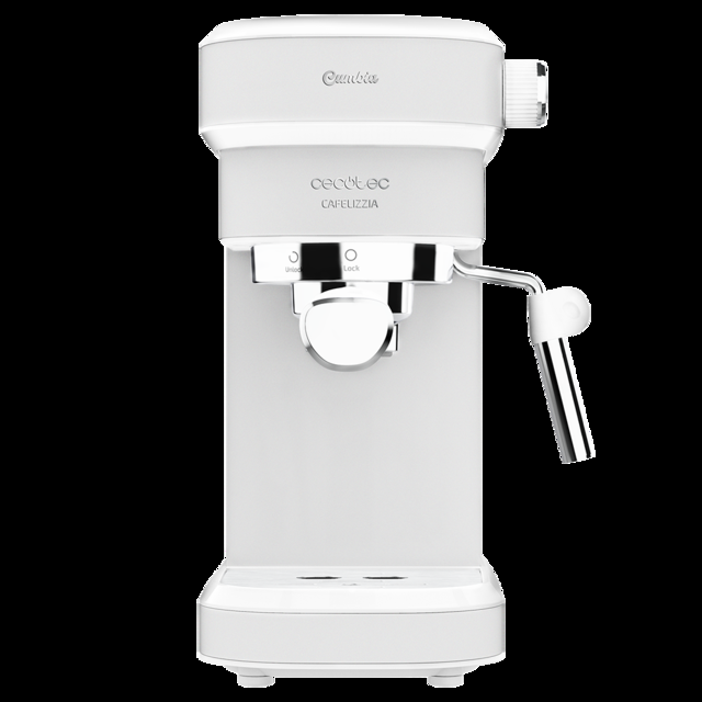Cecotec Cafelizzia 790 White. Cafetera Express Con 1350 W Sistema De Rápido Calentamiento 20 Bares Modo Auto Para 1 Y 2 Cafés Vaporizador Orientable Depósito 1 2 Litros Cafetera Espressos Y Cappuccinos  