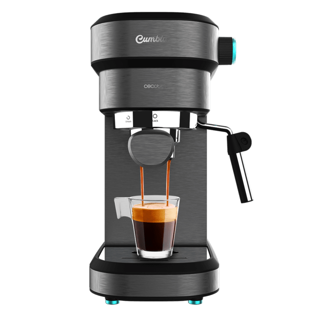 Cecotec Cafelizzia 890 Dark Cafetera express para espressos y cappuccino dispone de sistema de rápido calentamiento por thermoblock 20 bares Modo Auto para 1 y 2 cafés vaporizador orientable y conducto de agua para infusiones.