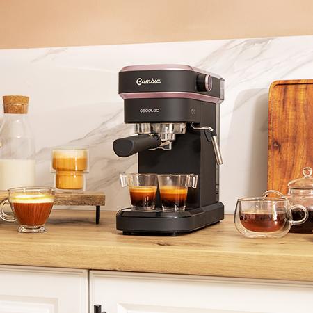 Cecotec Cafelizzia 890 Rose Cafetera Express Para Espressos Y Cappuccino Dispone De Sistema De Rápido Calentamiento Por Thermoblock 20 Bares Modo Auto Para 1 Y 2 Cafés Vaporizador Orientable Y Conducto De Agua Para Infusiones.