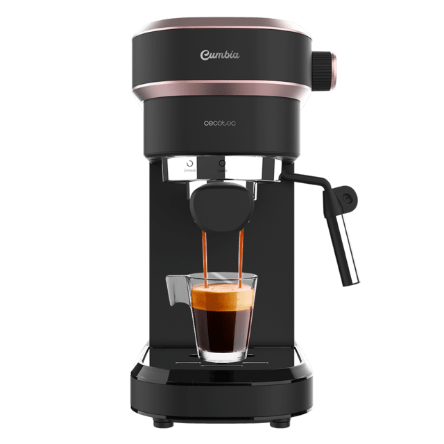 Cecotec Cafelizzia 890 Rose Cafetera express para espressos y cappuccino dispone de sistema de rápido calentamiento por thermoblock 20 bares Modo Auto para 1 y 2 cafés vaporizador orientable y conducto de agua para infusiones.