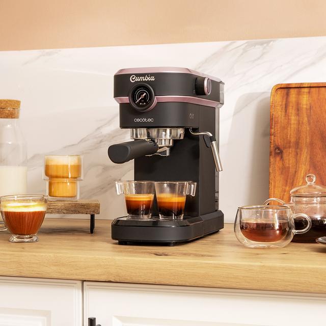 Cecotec Cafelizzia 890 Rose Pro Cafetera Express Para Espressos Y Cappuccino Dispone De Sistema De Rápido Calentamiento Por Thermoblock 20 Bares Modo Auto Para 1 Y 2 Cafés Vaporizador Orientable Conducto De Agua Para Infusione