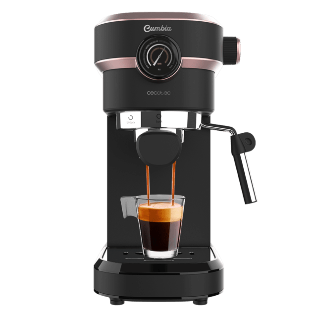 Cecotec Cafelizzia 890 Rose Pro Cafetera express para espressos y cappuccino dispone de sistema de rápido calentamiento por thermoblock 20 bares modo Auto para 1 y 2 cafés vaporizador orientable conducto de agua para infusione