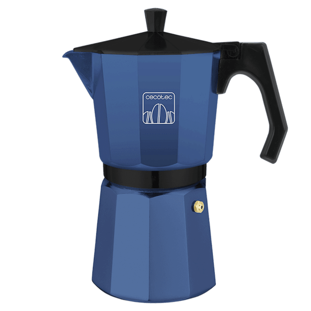 Cecotec Cafetera Italiana Cumbia Mokclassic 600 Blue Cafetera italiana de aluminio con capacidad para 6 tazas de café en color azul apta para todo tipo de cocinas y fácil de limpiar