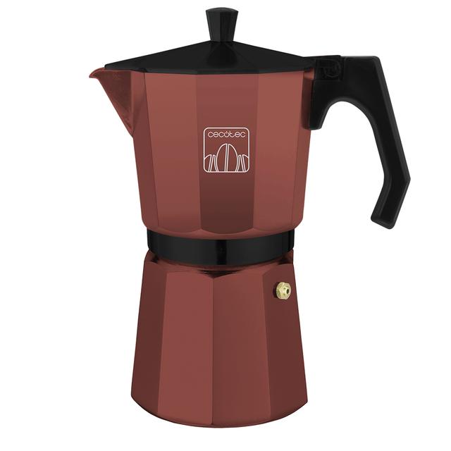 Cecotec Cafetera Italiana Cumbia Mokclassic 600 Garnet Cafetera italiana de aluminio con capacidad para 6 tazas de café en color granate apta para todo tipo de cocinas y fácil de limpiar