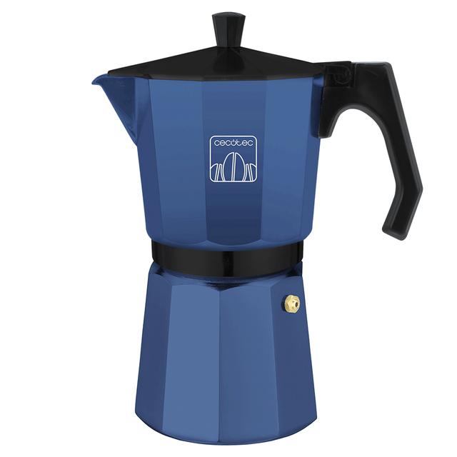 Cecotec Cafetera Italiana Cumbia Mokclassic 900 Blue Cafetera italiana de aluminio con capacidad para 9 tazas de café en color azul apta para todo tipo de cocinas y fácil de limpiar