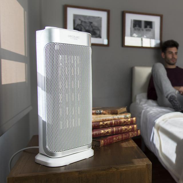 Cecotec Calefactor Baño Cerámico Ready Warm 6250 Ceramic Sky Style M. 2000 W Termostato Regulable 3 Modos Protección Sobrecalentamiento Y Antivuelco 20 M2 Calefactor Cerámico Vertical 2000 W  