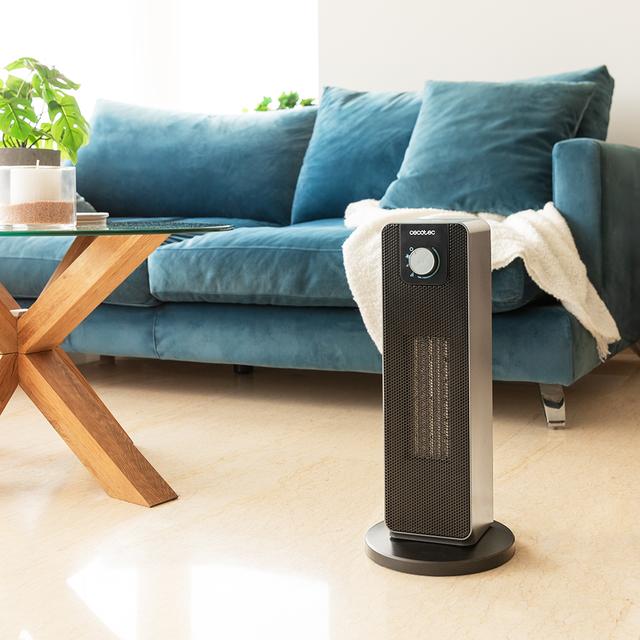 Cecotec Calefactor Cerámico ReadyWarm 2000 Max Ceramic Rotate Calefactor Cerámico De Pie Con 2000W Oscilación 3 Modos De Funcionamiento Y Termostato Regulable. Calefactor Cerámico De Pie