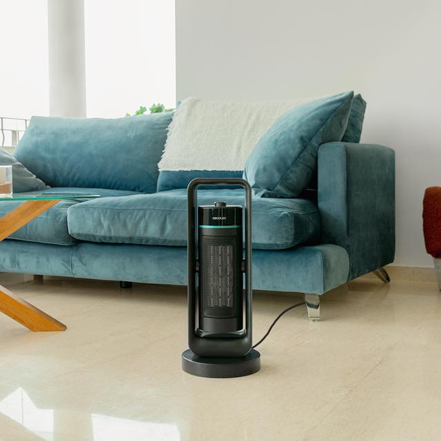 Cecotec Calefactor Cerámico ReadyWarm 2000 Max Ceramic Rotate Design Calefactor Cerámico De Pie Con 2000 W Oscilación 3 Modos De Funcionamiento Y Termostato Regulable. Calefactor Cerámico De Pie 2000 W