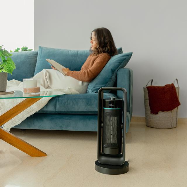 Cecotec Calefactor Cerámico ReadyWarm 2000 Max Ceramic Rotate Design Calefactor Cerámico De Pie Con 2000 W Oscilación 3 Modos De Funcionamiento Y Termostato Regulable. Calefactor Cerámico De Pie 2000 W