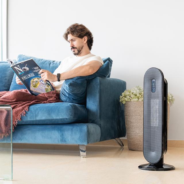 Cecotec Calefactor Cerámico ReadyWarm 2050 Max Ceramic Rotate Smart Calefactor Cerámico Con 2000 W Pantalla Digital Control Remoto Oscilación 3 Modos De Funcionamiento Y Termostato Regulable. Calefactor Cerámico 2000 W