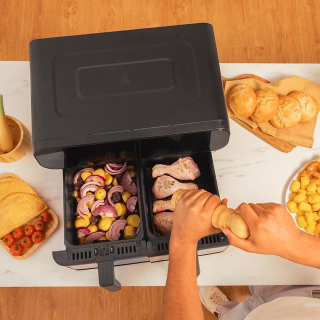 Cecotec Cecofry Advance 9000 Inox Freidora De Aire Digital De 9 L De Capacidad Y 2800 W De Potencia Acabados Con Acero Inoxidable Y Con Dos Cestillos Con Temperatura Dual Freidora De Aire Digital 9L