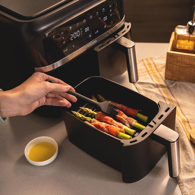 Cecotec Cecofry Advance Double Freidora Sin Aceite 9 L De Aire Caliente. 2850 W Dietética Compacta Y Digital 2 Cestillos Con Temperatura Dual Y Tecnología PerfectCook Temporizador Freidora Sin Aceite