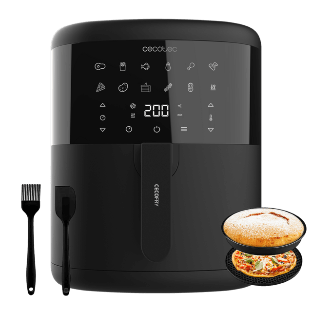 Cecotec Cecofry Bombastik 6000 Full Freidora sin aceite airfryer dietética digital y compacta sin aceite de 6 L de capacidad con pack de accesorios y tecnología PerfectCook. Freidora sin aceite airfryer