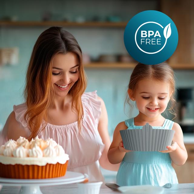 Cecotec Cecofry Bucket Pack Accesories S Pack De 3 Moldes De Silicona Circulares Para Freidora De Aire De 19x6cm Y 130 Gramos Cada Uno. Pack De 3 Moldes