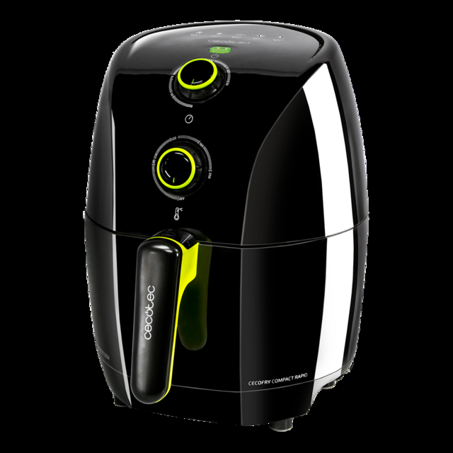 Cecotec Cecofry Compact Rapid Black. Freidora Sin Aceite 1 5L De Aire Caliente Con 900 W Dietética Capacidad Para 400 Gr Temperatura 200ºC Tiempo Ajustable Incluye Recetario Freidora Sin Aceite  