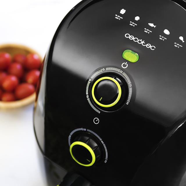 Cecotec Cecofry Compact Rapid Black. Freidora Sin Aceite 1 5L De Aire Caliente Con 900 W Dietética Capacidad Para 400 Gr Temperatura 200ºC Tiempo Ajustable Incluye Recetario Freidora Sin Aceite  