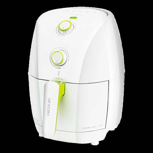 Cecotec Cecofry Compact Rapid White Freidora sin Aceite 1 5L de Aire Caliente. 900 W Dietética Capacidad para 400 gr Temperatura 200ºC Tiempo Ajustable Incluye Recetario Cecotec Freidora dietética sin aceite compacta Cecofry