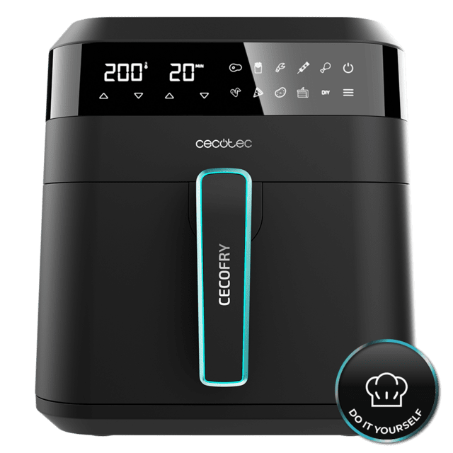 Cecotec Cecofry Experience 6000 Freidora Sin Aceite 6 L De Aire Airfryer. 1700 W Tecnología PerfectCook Temperatura Regulable De 80 A 200ºC Panel De Control Táctil 9 Modos Temporizador Freidora Sin Aceite Digital