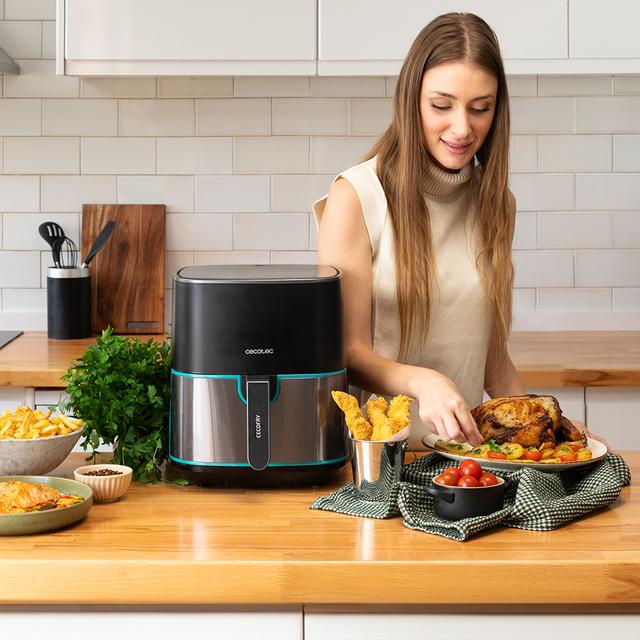 Cecotec Cecofry Fantastik Inox 5500 Freidora De Aire Sin Aceite / Airfryer Digital De 1500 W 5 5 L De Capacidad Y Diseño Con Acabados En Acero Inoxidable. Freidora De Aire Sin Aceite / Airfryer