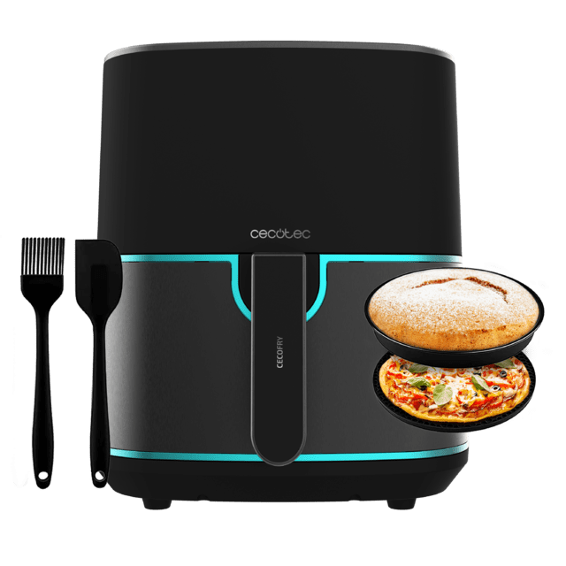 Cecotec Cecofry Fantastik Inox 5500 Pack Freidora de aire sin aceite / Airfryer digital de 1500 W y 5 5 L. Diseño con acabados en acero inoxidable y paquete de accesorios. Freidora de aire sin aceite / Airfryer