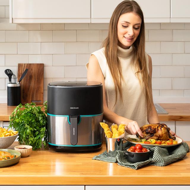 Cecotec Cecofry Fantastik Inox 6500 Freidora De Aire Sin Aceite / Airfryer Digital De 1700 W 6 5 L De Capacidad Y Diseño Con Acabados En Acero Inoxidable. Freidora De Aire Sin Aceite / Airfryer