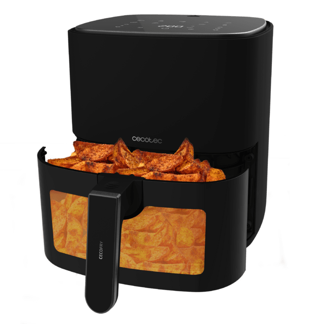 Cecotec Cecofry Fantastik Window 5500 Pack Freidora De Aire Sin Aceite / Airfryer Digital De 1500 W Y 5 5 L. Diseño Con Ventana Para Controlar Mejor Las Elaboraciones Y Paquete De Accesorios. Freidora De Aire Sin Aceite / Airfr