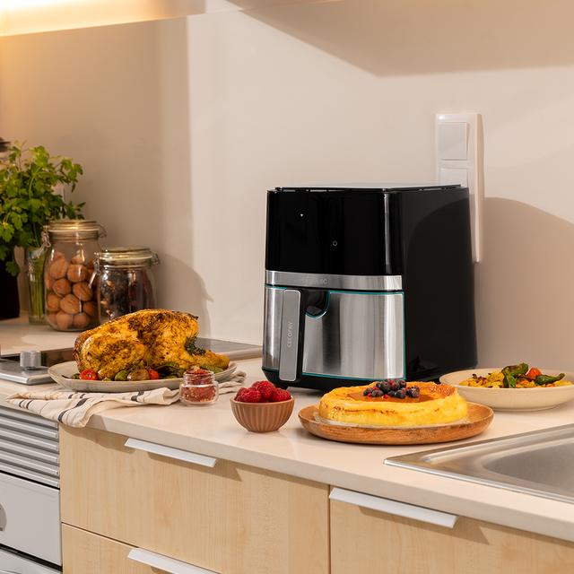 Cecotec Cecofry Full Inox 5500 Connected Freidora Sin Aceite Airfryer Con área De Cocinado De 5 5 L Acabados En Acero Inoxidable Y APP. Freidora Sin Aceite Airfryer Con APP Y WiFI