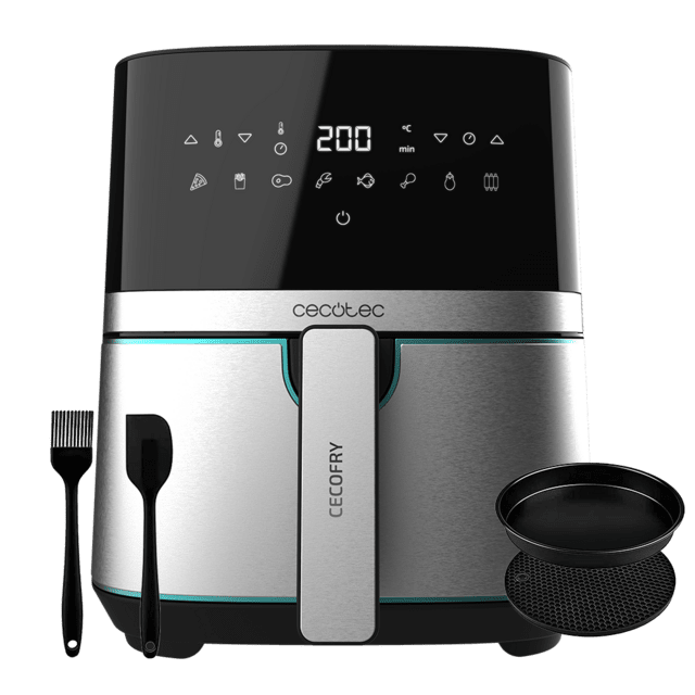 Cecotec Cecofry Full Inox Pro 5500 con Accesorios Freidora sin aceite dietética airfryer de 5 5 L y acabados en acero inoxidable oscurecido Freidora sin aceite