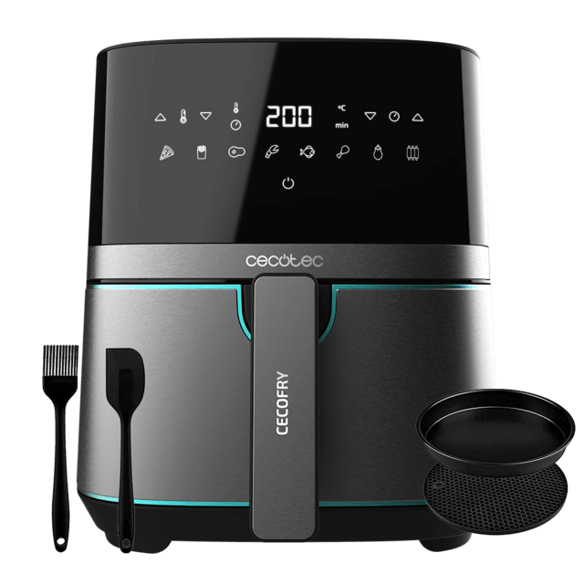 Cecotec Cecofry Full InoxBlack 5500 Con Accesorios. Freidora Sin Aceite 5 5 L De Aire Con 1450 W Dietética Y Digital Acabados En Acero Inoxidable Tecnología PerfectCook Termostato Regulable Negro Freidora Sin Aceite. Airfryer
