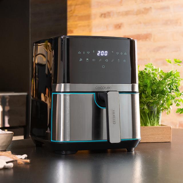 Cecotec Cecofry Full InoxBlack 5500 Con Accesorios. Freidora Sin Aceite 5 5 L De Aire Con 1450 W Dietética Y Digital Acabados En Acero Inoxidable Tecnología PerfectCook Termostato Regulable Negro Freidora Sin Aceite. Airfryer