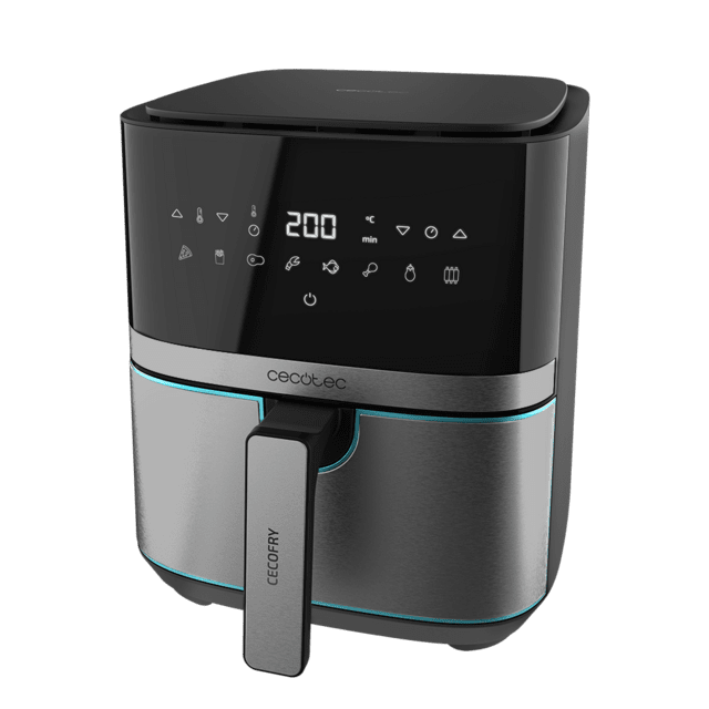 Cecotec Cecofry Full InoxBlack 5500 Pro Con Accesorios. Freidora Sin Aceite De 5 5 L De Aire Caliente 1700 W Dietética Y Digital Táctil Acabados En Acero Inox 8 Modos Pack De Accesorios Freidora Sin Aceite Airfryer