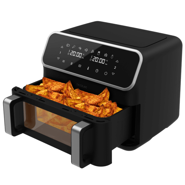 Cecotec Cecofry Panoramic 9000 Freidora De Aire Digital Con Ventana 9 L De Capacidad Pared Divisoria Móvil Para Optar Entre Dos Cestillos Con Temperatura Dual O Convertirse En Una Sola Cubeta. Freidora De Aire Digital Con Venta