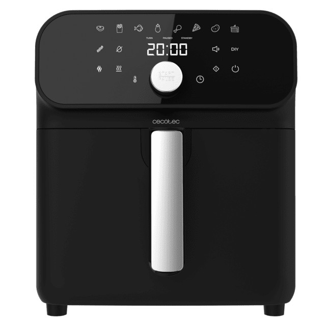 Cecotec Cecofry Smokin' Duo 6000 Freidora de aire con doble resistencia para dorado perfecto y posibilidad de ahumar capacidad de 6 litros y potencia de 2000 W para platos saludables. Freidora de aire