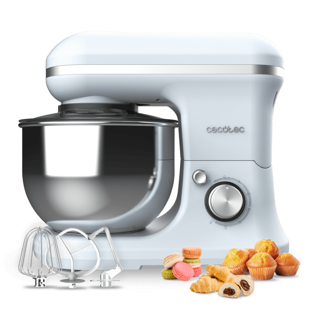 Cecotec Cecomixer Merengue 5L 1200 Blue Batidora Amasadora con 5 funciones diseño elegante y accesorios para batir y amasar. Batidora Amasadora