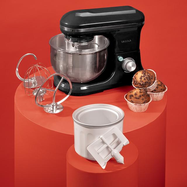 Cecotec Cecomixer Merengue 5L 1200 Ice-Cream Black Batidora Amasadora Con 5 Funciones Diseño Elegante Y Accesorios Para Batir Y Amasar. Incluye Función Para Hacer Helado. Batidora Amasadora