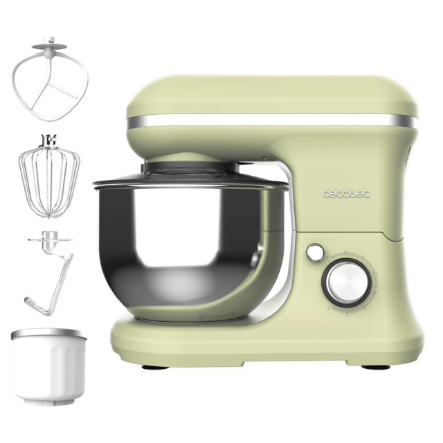Cecotec Cecomixer Merengue 5L 1200 Ice-Cream Green Batidora Amasadora Con 5 Funciones Diseño Elegante Y Accesorios Para Batir Y Amasar. Incluye Función Para Hacer Helado. Batidora Amasadora