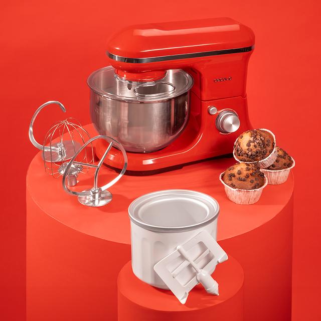 Cecotec Cecomixer Merengue 5L 1200 Ice-Cream Red Batidora Amasadora Con 5 Funciones Diseño Elegante Y Accesorios Para Batir Y Amasar. Incluye Función Para Hacer Helado. Batidora Amasadora