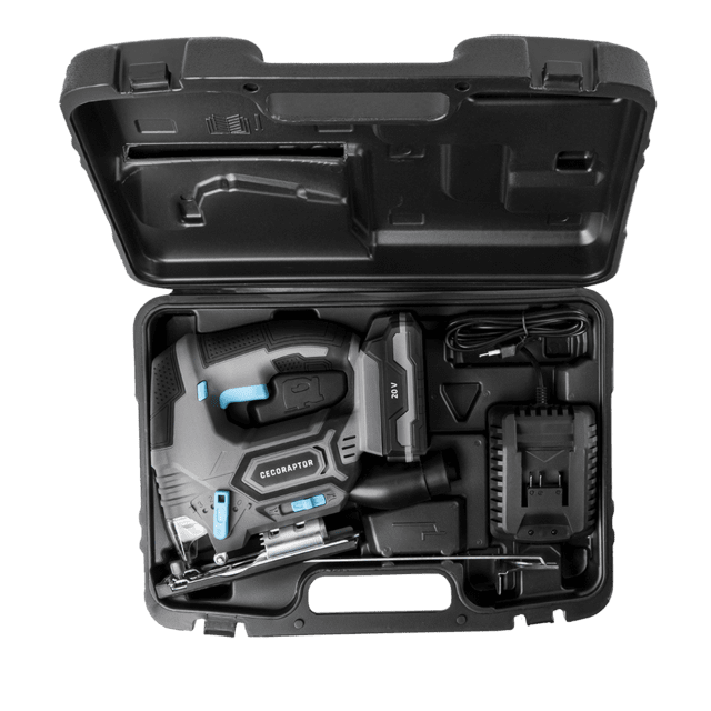 Cecotec CecoRaptor MultiCut 2020 Advance. Sierra De Calar Sin Cables De Batería 20 V Y 2000 MAh Velocidad Sin Carga De 2700 RPM Profundidad Corte 80mm Madera 12mm Aluminio Y 5mm Metal Sierra De Calar Batería